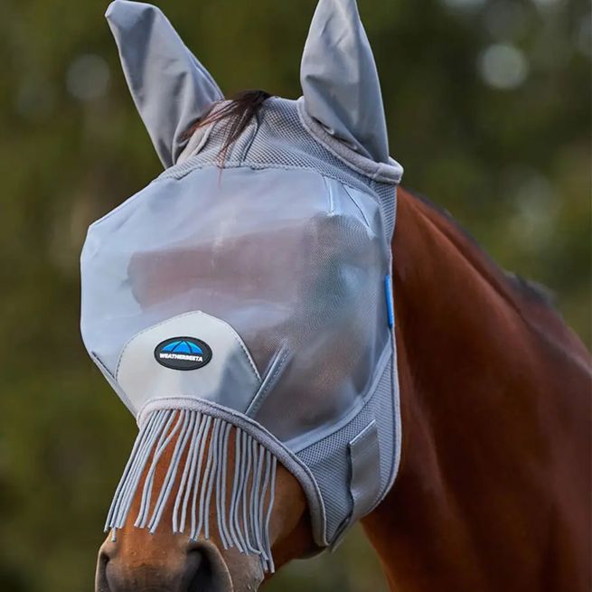 Weatherbeeta ComFiTec Fine Mesh Fly Mask With Ears &amp; Tassels (Grey)
