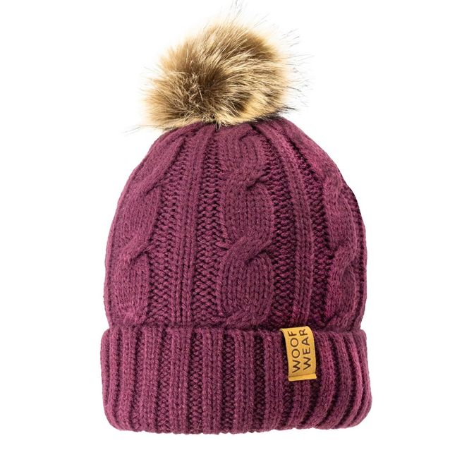 Woof Wear Cable Beanie (Plum)