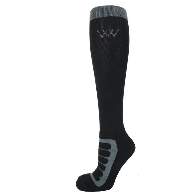 Woof Wear Long Bamboo Tech Riding Sock (Black/Grey)