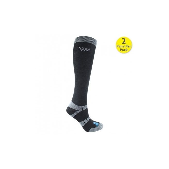 Woof Wear Long Bamboo Waffle Riding Sock (Black)