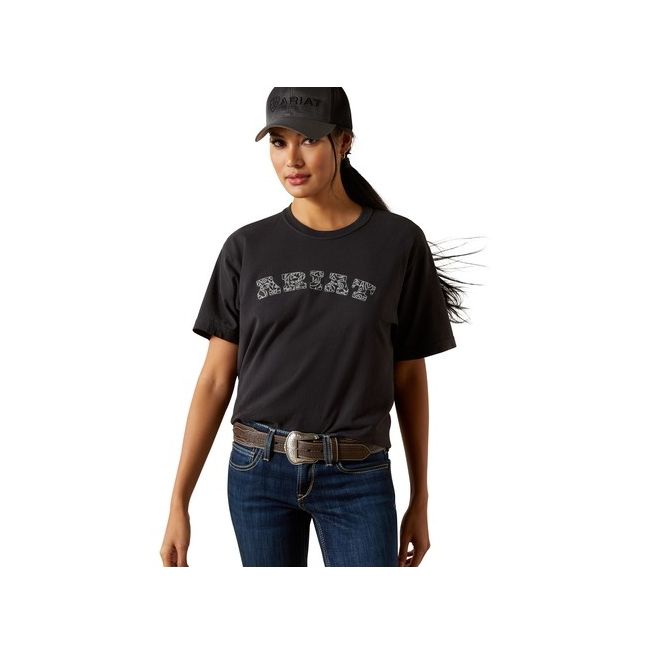 Ariat Women's Boot Stitch Logo T-Shirt (Vintage Black)