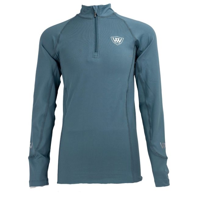 Woof Wear Young Rider Long Sleeve Tech Riding Shirt (Mineral Blue)