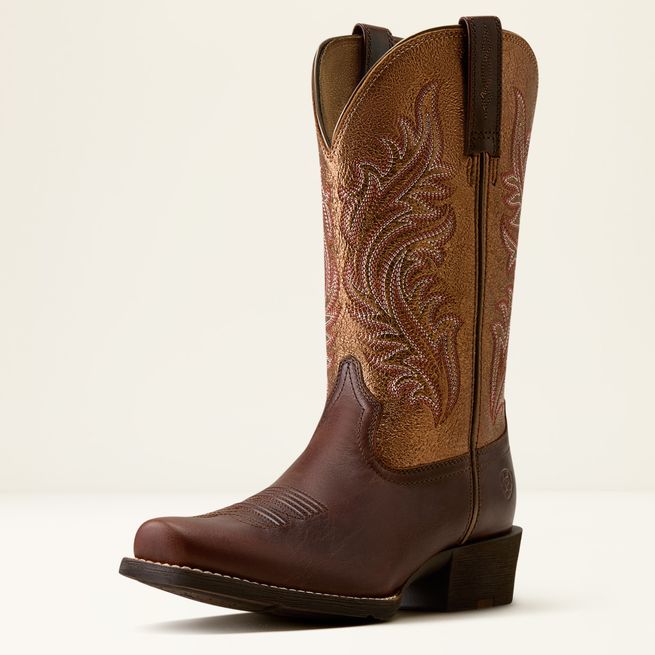 Ariat Womens Round Up Narrow Cutter Toe (Espresso/Copper Ridge)