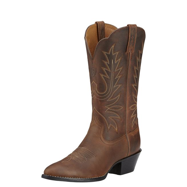 Ariat Women's Heritage R Toe Western Boots (Distressed Brown)