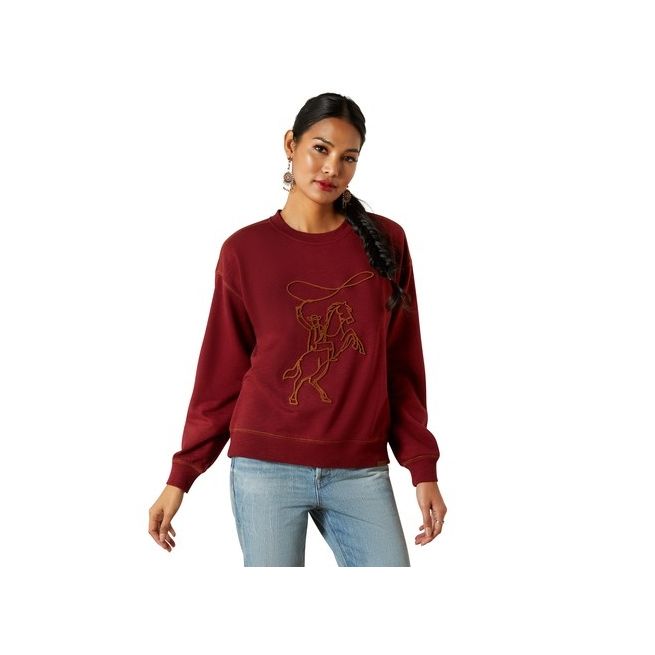 Ariat Women's Lasso Sweatshirt (Cabernet)