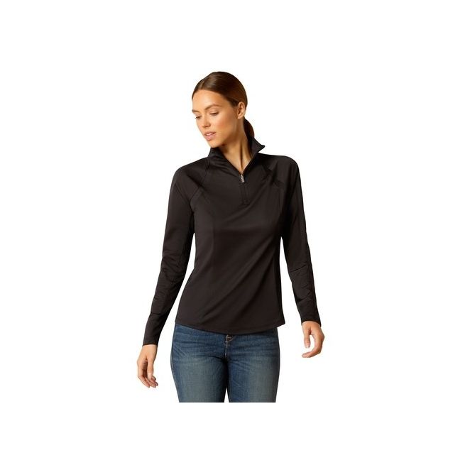 Ariat Women's Sunstopper 3.0 1/4 Zip Baselayer (Black)