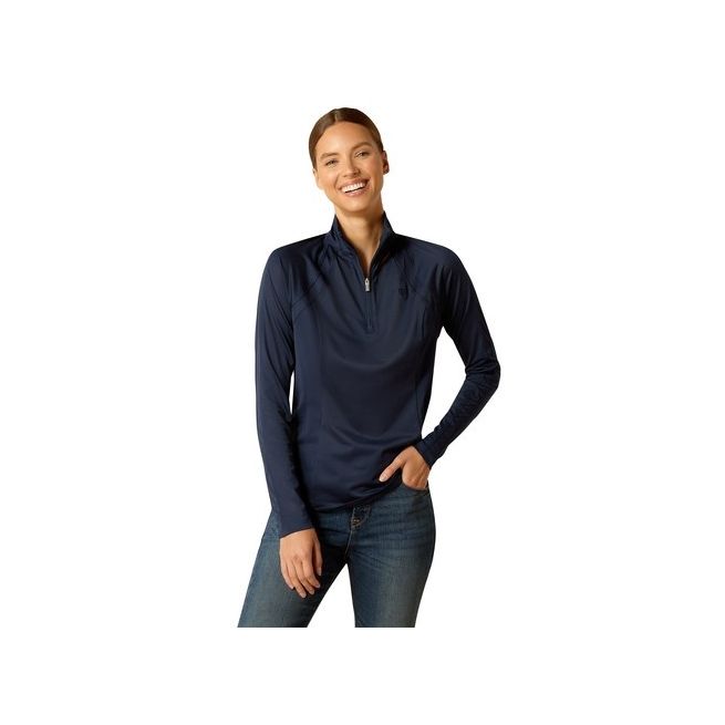Ariat Women's Sunstopper 3.0 1/4 Zip Baselayer (Navy)