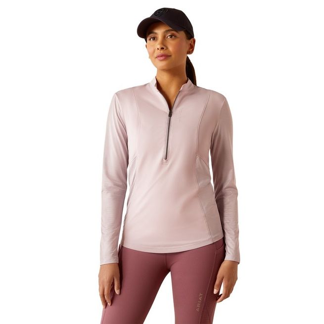 Ariat Womens Breathe 1/4 Zip Baselayer (Sea Fog)
