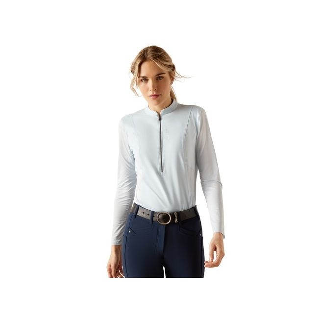 Ariat Womens Breathe 1/4 Zip Long Sleeve Baselayer (Sky Ride)