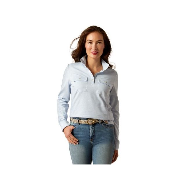 Ariat Womens Hillcoombe Buttoned Long Sleeve (Blue Heather)