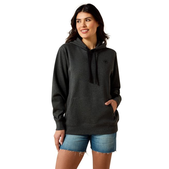 Ariat Womens Logo 2.0 Hood (Charcoal Heather)