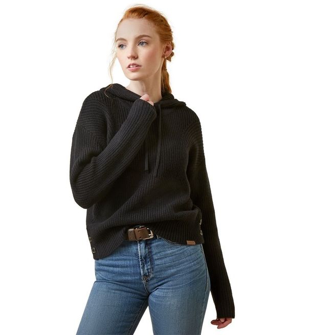 Ariat Womens Los Altos Sweater Hoodie (Black)