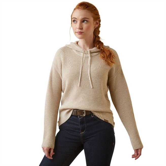 Ariat Womens Los Altos Sweater Hoodie (Oatmeal Heather)