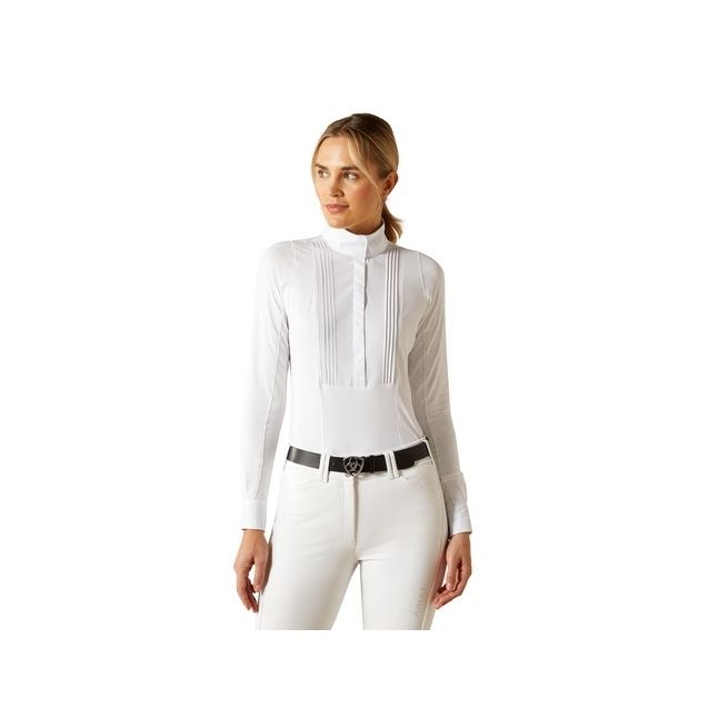 Ariat Womens Luxe 2.0 Long Sleeve Show Shirt (White)
