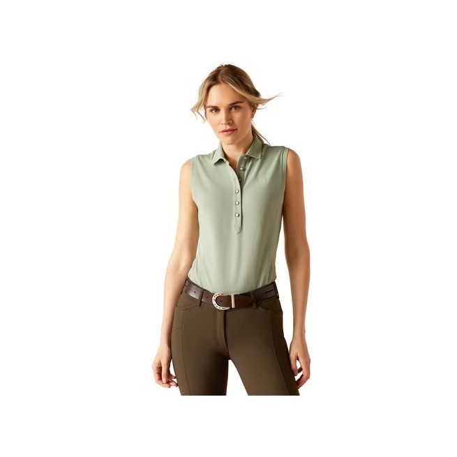 Ariat Womens Prix 2.0 Sleeveless Polo (Lily Pad)