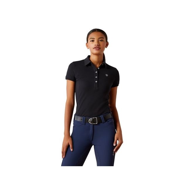Ariat Womens Prix 3.0 Short Sleeve Polo (Black)