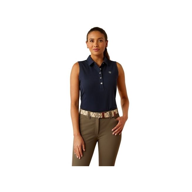Ariat Womens Prix 3.0 Sleeveless Polo (Navy Eclipse)