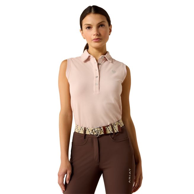 Ariat Womens Prix 3.0 Sleeveless Polo (Sepia Rose)