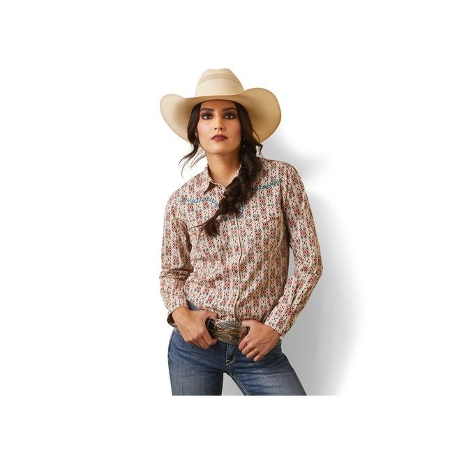 Ariat Womens REAL Snap Shirt (Cimarron Printed Dobby)