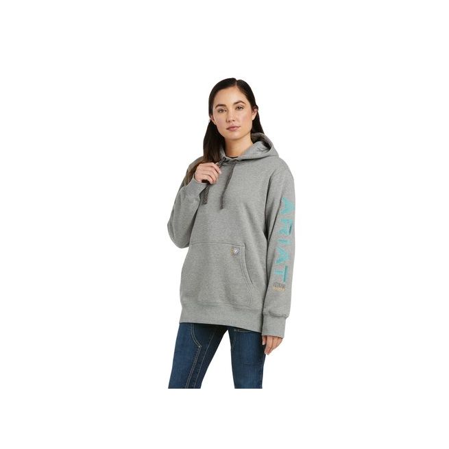 Ariat Womens Rebar Graphic Hoodie (Heather Grey)