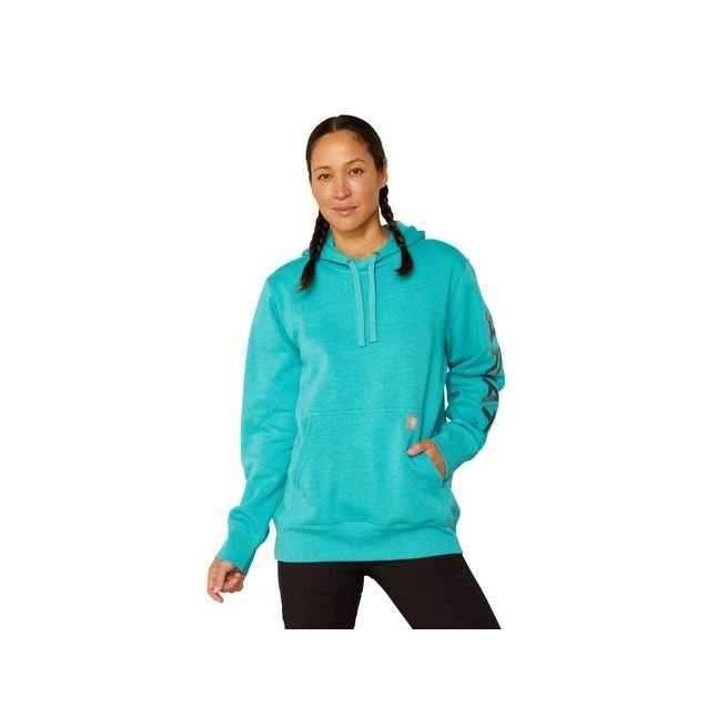 Ariat Womens Rebar Graphic Hoodie (Latigo Bay Heather)