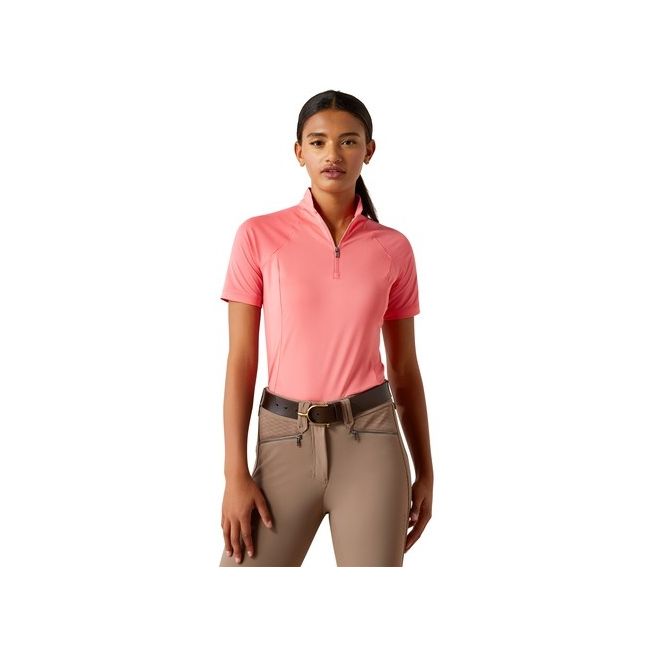 Ariat Womens Soquel 1/4 Zip Baselayer (Coral Paradise)