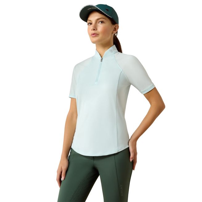 Ariat Womens Soquel 1/4 Zip Short Sleeve Baselayer (Starlight Blue)