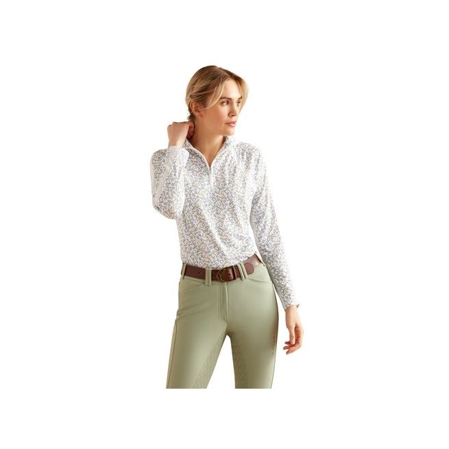 Ariat Womens Sunstopper 3.0 Base Layer (White Bits And Shoes)