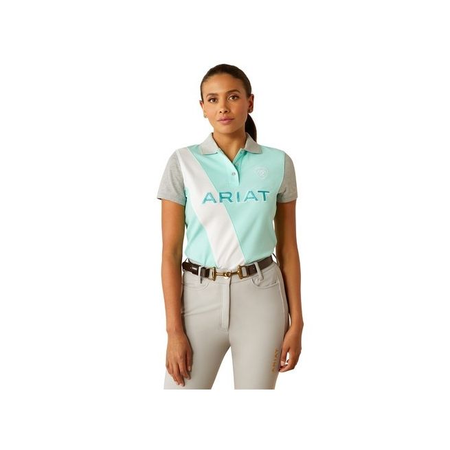 Ariat Womens Taryn Short Sleeve Polo (Beach Glass)