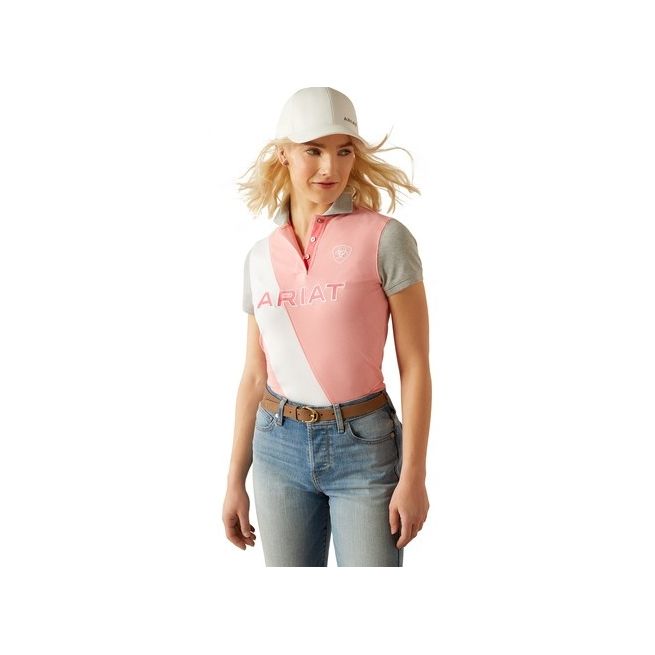 Ariat Womens Taryn Short Sleeve Polo (Flamingo Pink)