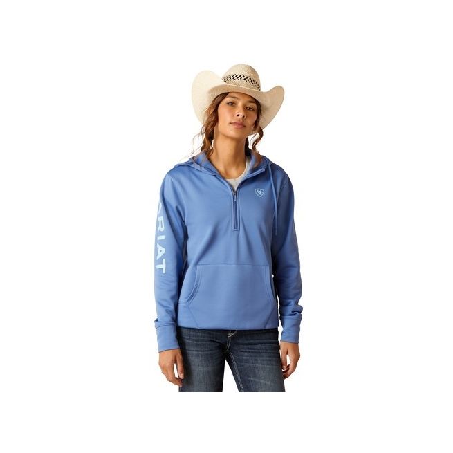 Ariat Womens Tek 1/2 Zip Hoodie (Dutch Blue)
