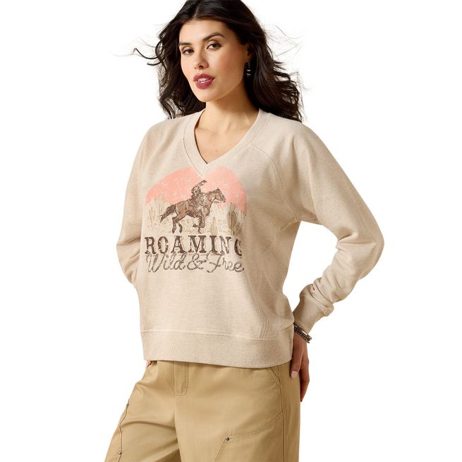Ariat Womens Victoria Sweatshirt (Khaki Heather)