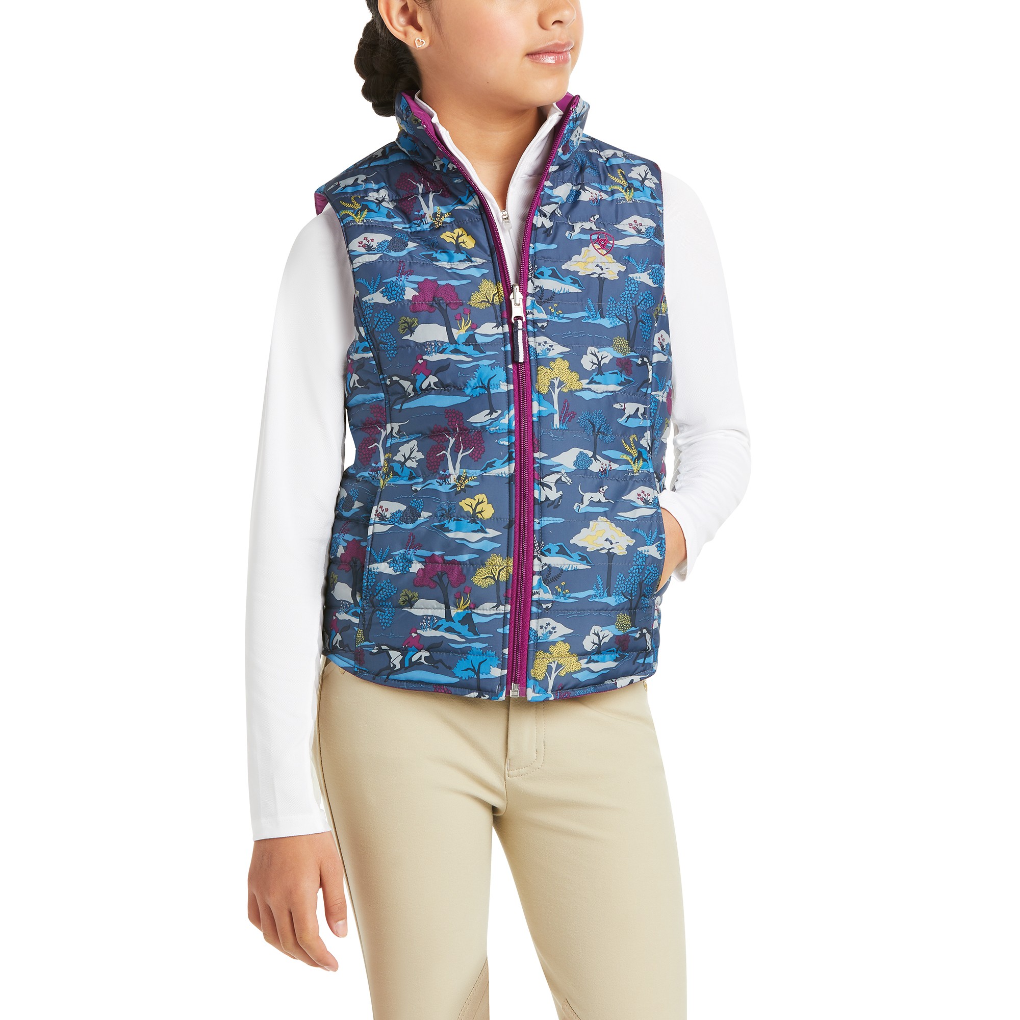 Ariat Youth Emma Reversible Insulated Vest (Multi) Wychanger Barton