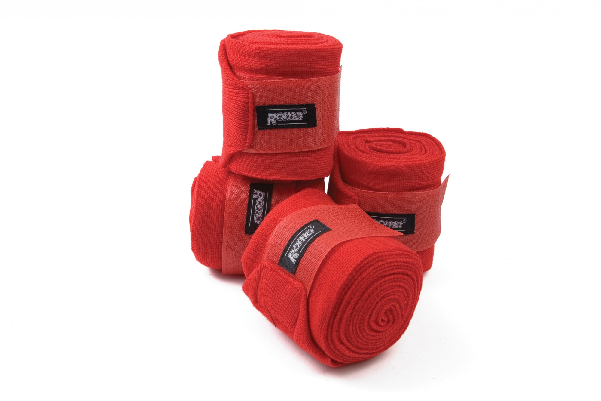 Roma Acrylic Stable Bandages 4 Pack (Red) Wychanger Barton