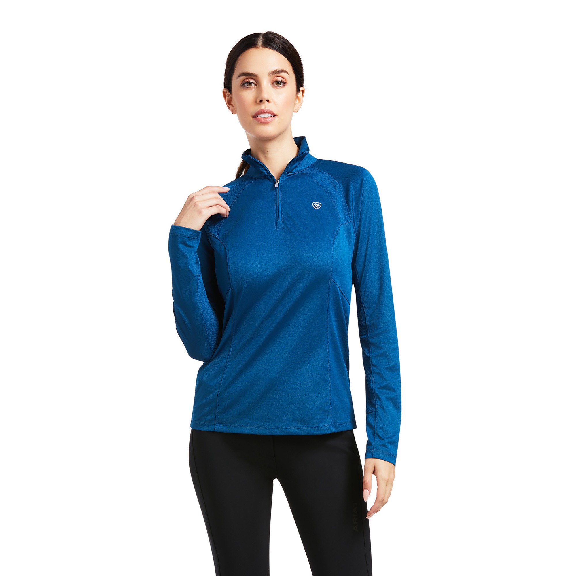 ARIAT Sunstopper Baselayer Donna Con 1/4 Zip – Colore Blu Opale – Protezione UV UPF 45 E Traspirante - 3