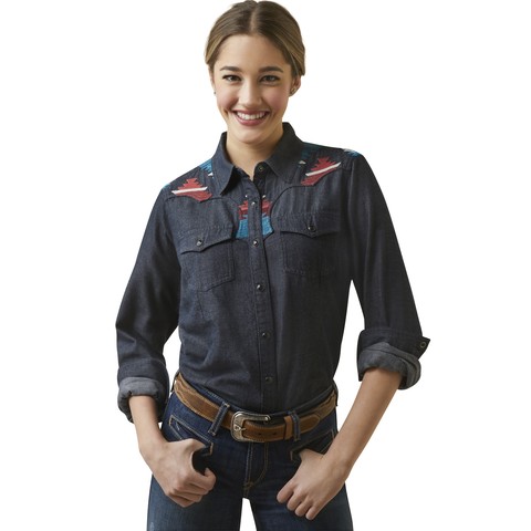 Ariat Women's Dutton Western Shirt (Rinsed) Wychanger Barton