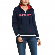 Ariat Women's Logo Full Zip Hoody (Team Navy)