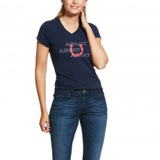 Ariat Women's Puff Print Logo T-Shirt (Navy)