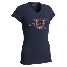 Ariat Women's Puff Print Logo T-Shirt (Navy)
