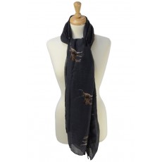 HyFASHION Stag Print Scarf (Charcoal)