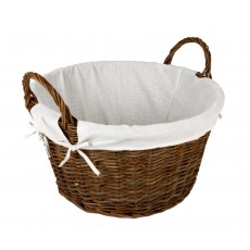 Wicker Log Basket with Removable Liner