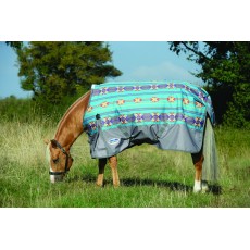 Weatherbeeta ComfiTec - Essential Turnout - Standard - Medium (Turquoise Print/Grey)