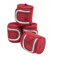 Weatherbeeta Fleece Bling Bandage 4 Pack (Maroon)