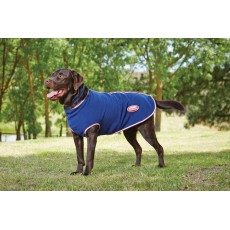 Weatherbeeta Fleece Zip Dog Coat (Navy/Red/White)
