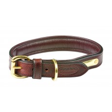 Weatherbeeta Padded Leather Dog Collar (Brown)