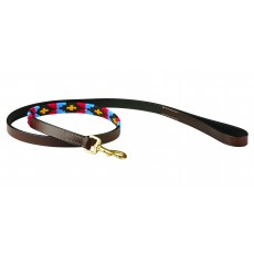 Weatherbeeta Polo Leather Dog Lead (Beaufort Brown/Purple/Teal)