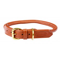 Weatherbeeta Rolled Leather Dog Collar (Tan)