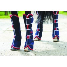 Weatherbeeta Wide Tab Long Travel Boots (Navy/Red/White)
