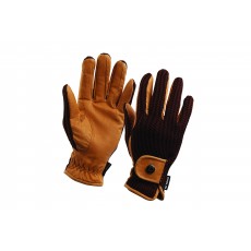 Dublin Adults Crochet Riding Gloves (Natural/Brown)