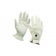 Dublin Adult's Diamante Patent Dressage Riding Gloves (White)